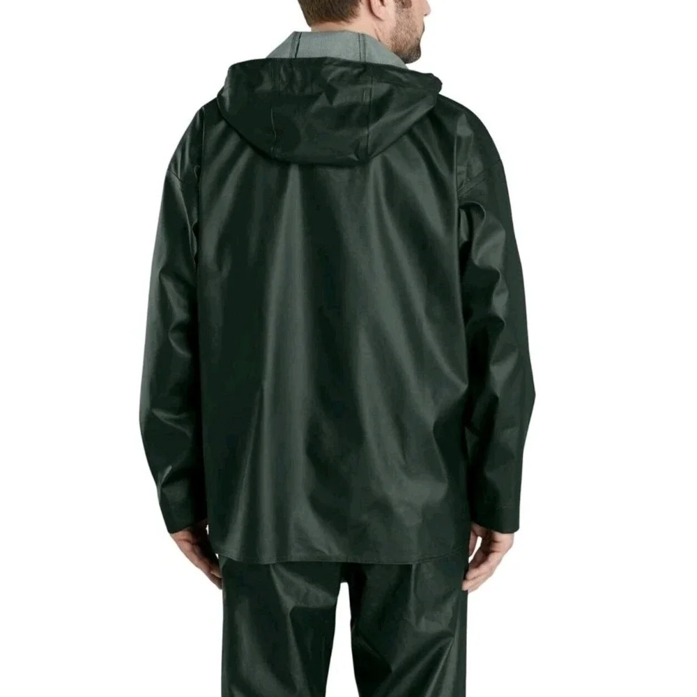 Carhartt Men Midweight Waterproof Rain Storm Coat Hooded XL Tall‎ Green Jacket